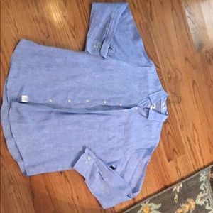 Peter Millar Blue Linen Button Down